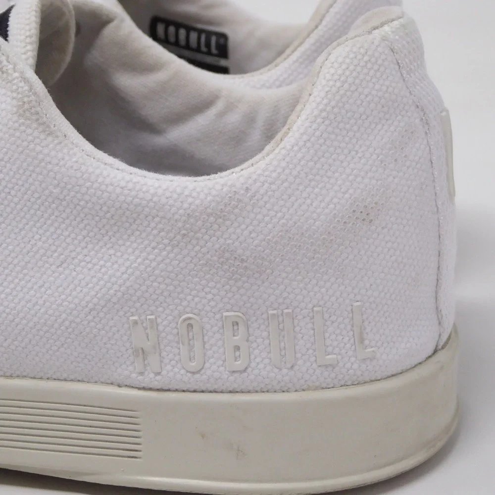 NOBULL Womens Canvas Trainer White Low Top Sneakers Size 7